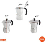 IMUSA 12-Cup Stovetop Espresso Maker, Cast Aluminum Coffee Maker, Cuban Coffee Brewer, Moka Pot Style, Portable Coffee Maker for Home, Camping, or Travel