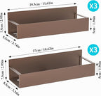 HuggieGems 6 Pack Magnetic Spice Storage Rack Organizer for Refrigerator and Oven, Bronze Fridge Organizers and Storage