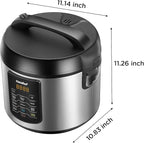 COMFEE' Rice Cooker 10 cup Uncooked/20 cup Cooked, Rice Maker, Steamer, Saute, Steamer and Warmer, 5.2 QT Large Capacity, Brown Rice, Quinoa and Oatmeal, 8 One-Touch Programs