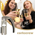 Champagne Bottle Opener, Zinc Alloy Sparkling Wine Cork Puller, Bar Jar Cork Puller Champagne Corkscrew, Multifunctional Bottle Opener, Gift for Wine Lovers(COLOR:A)