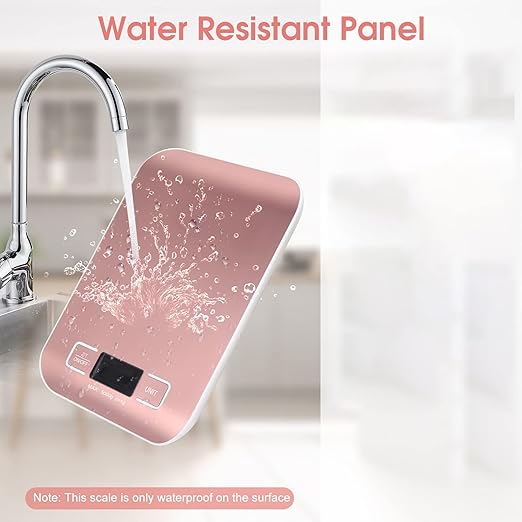 Digital Shipping Scale,Stainless Steel Panel, Accurate Portable Postal Scale for Packages, Small Business,Kitchen, Food, Handmade, Liquids, and Boutique (Rose Gold Battery(5kg/1g))