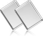 Stainless Steel Baking Sheet Set of 2, Deedro Cookie Sheet Metal Baking Pan Oven Tray, Non Toxic & Heavy Duty, Rust Free & Mirror Finish, Easy Clean & Dishwasher Safe, 12 x 10 x 1 Inch