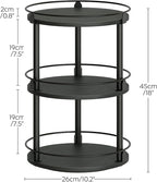 YATINEY 3-Tier Lazy Susan Organizer, Rotating Spice Rack, Spinning Organizer, Industrial Turntable Spice Rack Organizer for Cabinet, Kitchen Countertop, Pantry, Black SR23BK