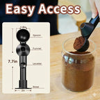 Coffee Scoop with Funnel for Ground Coffee, Protein Powder & Tea, for Reusable K Cup Refiller, 2TBSP Mess-Free, Funnel Design Prevents Spills (Black, 1-Pack)