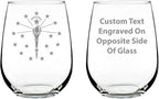 Custom Indiana Flag Personalized Stemless Wine Glass - State Themed Drinking Decor and Gifts for Indianan Women & Men - Large 17 Oz Glasses - Customized Wine Glass Gift