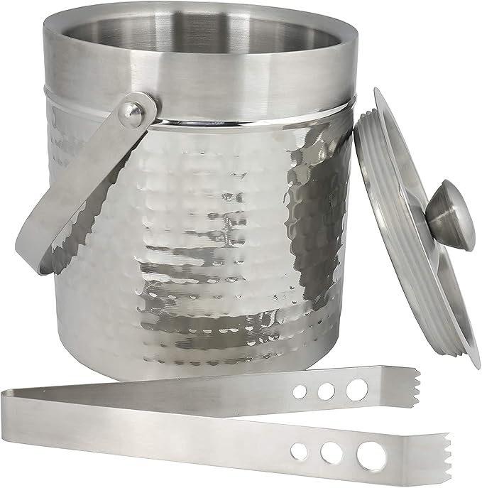 UNIWARE Copper Bar Tools & Drinkware/Hammered Ice Bucket, (2 QT Double Wall Ice Bucket)