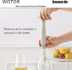 WOTOR Wine Stoppers Vacuum, Wine Saver, Wine Pump Vacuum Stoppers, Wine Preserver, Reusable Bottle Sealer Keeps Wine Fresh (Cream, 24 Pieces)