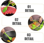 5pcs Kitchen Silicone Utensil Set Green Nonstick Baking Tools with Egg Whisk and Spatula Food-grade Silicone Cooking Gadgets for Mixing Scraping and Stirring