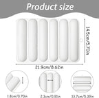 Silicone Eclair Mold, 6-Cavity Hot Dog Bun Pan, Finger Biscuit Baking Tray for Chocolate Cracker Bar, White, Set of 2