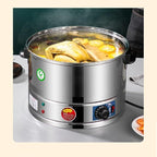 Electric Food Steamer, 3-Tier Stainless Steel, Thermostatically Controlled for Automatic Heating, Ideal for Healthy Cooking and Breakfast,47