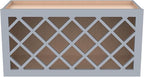 Solid Wood RTA Wine Bottle Rack Wall Cabinet with Lattice Panels Wine Holder Wine Storage Cabinet for Bar, Pantry, Wine Cellar Basement Countertop Mocha (Gray, 36”W × 12”D × 15”H), Sk-grey