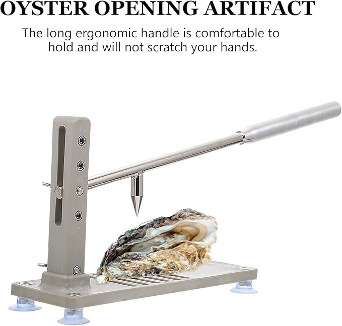 OSALADI Adjustable 4-stage Oyster Shucker Tool Multifunctional Seafood Opener with Gear Adjustment Home Oyster Crusher Kitchen Specialty Gadget