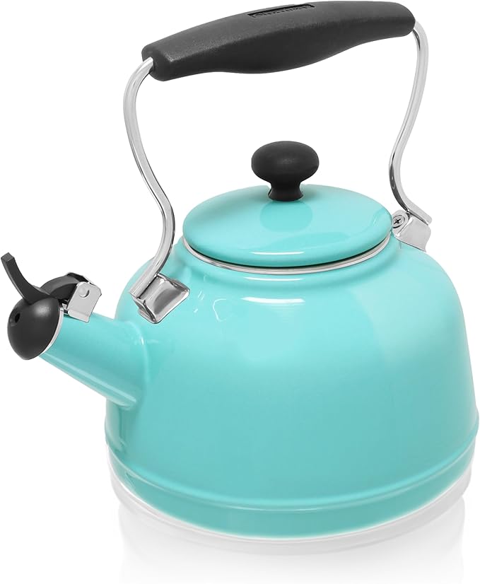Chantal Tea Kettle, Vintage Series, Enamel on Steel, Whistling (Aqua)