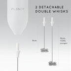 Flendy Rechargeable Milk Frother Handheld, Coffee Frother Handheld with USB-C Charging Stand, Electric Drink Mixer Handheld, Mini Electric Whisk Frother for Coffee, Matcha, etc