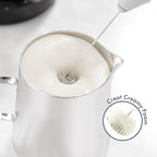 Powerful Milk Frother Handheld Foam Maker, Mini Whisk Drink Mixer for Coffee, Cappuccino, Latte, Matcha, Hot Chocolate, No Stand, Coral