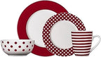 Pfaltzgraff Kenna Red 16-Piece Porcelain Dinnerware Set, Service for 4