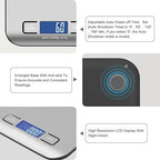 Digital Shipping Scale,Stainless Steel Panel, Accurate Portable Postal Scale for Packages, Small Business,Kitchen, Food, Handmade, Liquids, and Boutique (Silver Black Rechargeable(10kg/1g))