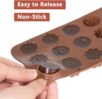 6 Pack Chocolate Molds Candy Molds Silicone, Food-Grade Non-Stick Jelly Mold, Crayon Mold, Silicone Baking Mold BPA-Free, including Flower, Heart, Star, Round, Square, and Swirl