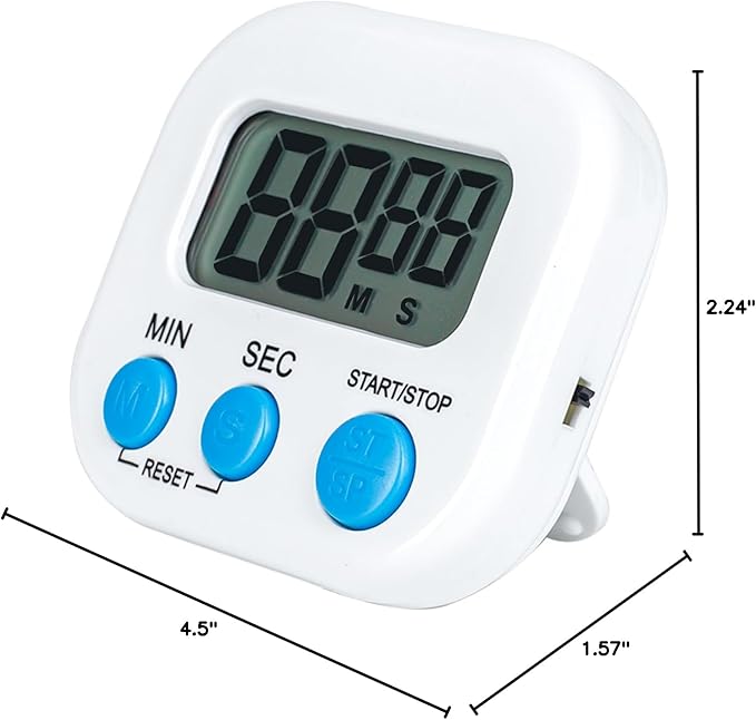 Kitchen Timers for Cooking and Baking with Big Digital Numbers and Loud Alarm Used in Cooking, Classroom, and Office.