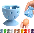 Egg Brush Cleaner, Egg Cleaner Scrubber for Fresh Eggs, Cute Chick Shaped Silicone Egg Washer, Reusable Multipurpose Washing Egg Tool for Fruits and Vegetables(Blue)