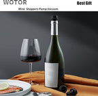 WOTOR Wine Stoppers - Vacuum Wine Saver, Preserver & Sealer (Black, 6 Pieces)