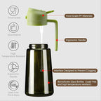 SWEET VIEW 2PCS Olive Oil Dispenser and Oil Sprayer – 16oz/470ml Glass Light-Proof Oil Pourer for Kitchen Air Fryer, Cooking, Salad, and BBQ, with Stickers