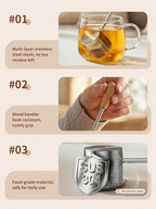 HOUSE AGAIN Tea Infuser for Loose Tea, 2-in-1 Tea Scoop Infuser Extra Fine Mesh Tea Strainers for Loose Tea, 304 Stainless Steel Loose Leaf Steeper, Tea Ball Filter with Handle for Spices, S