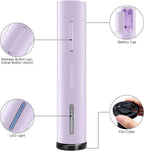 COKUNST Electric Wine Opener, Automatic Battery-Operated Corkscrew with Built-in Foil Cutter for Party Home Kitchen Wedding Purple