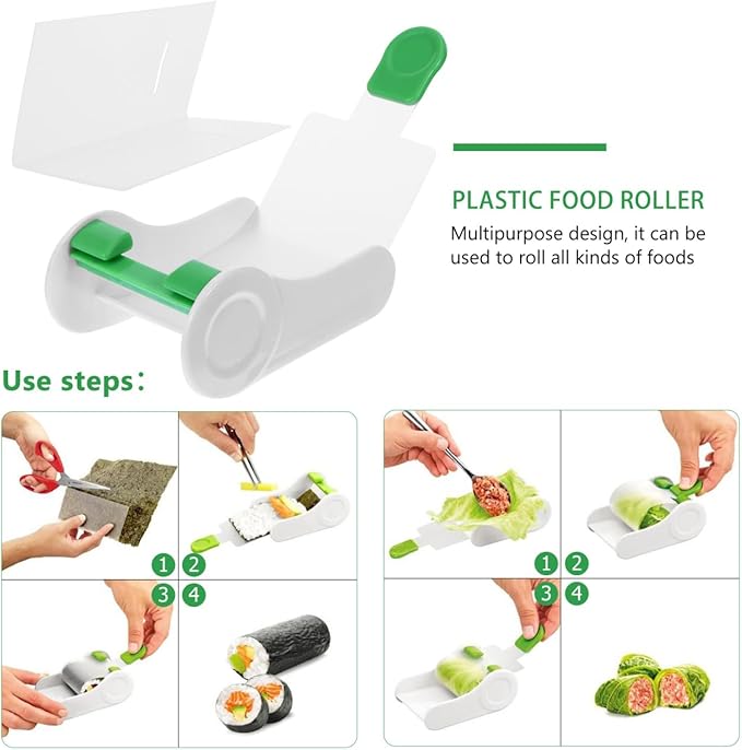 SHERCHPRY Multipurpose Sushi Roller Food Rolling Tool for Meat Vegetables Egg Rolls and Grape Leaves Easy to Use Kitchen Gadget