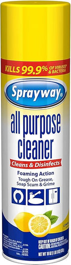 Sprayway Foaming Action All Purpose Cleaner and Disinfectant, Lemon Scent, 19 oz, (SW5014R)