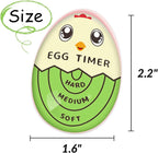Lasubst Egg Timer for Boiling Eggs that Changes Color When Done, Green, Pack of 2