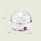 BELLA Rapid Electric Egg Cooker and Omelet Maker with Auto Shut Off, for Easy to Peel, Poached Eggs, Scrambled Eggs, Soft, Medium and Hard Boiled Eggs, 7 Egg Capacity Tray, Single Tier, White