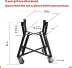 Dracarys Rolling Cart for Big Green Egg Accessories Rolling Nest with Heavy Duty Locking Caster Wheels Powder Coated Steel Rolling Outdoor Cart for Large Big Green Egg Kamado Joe Grill Stand