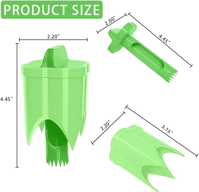 Pepper Corer, 2 in 1 Red Bell Pepper Seed Corer Remover Tool, Fruit & Vegetable Corers Quick Cave Tools for Jalapeno Cutter Deseeder, Bright Green, 3 PCS