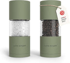 LARS NYSØM Salt and Pepper Grinder Set, Manual Salt and Pepper Mills with Adjustable Ceramic Grinder, Design Spice Shaker Set (Sage Green)