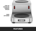 Waring Commercial WCW20R Café Deco Double Coffee Carafe Warmer, Step Up Style, 120V, 5-15 Phase Plug