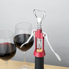 True Soar Winged Corkscrew Wine Opener Manual, Heavy Duty Stainless Steel Cork Openers in Chrome Finish, Home Bar Accessories Bar Tools, Set of 1 Red