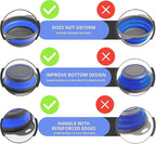 Blue Round Silicone Collapsible Colander – Silicone Round Kitchen Strainers with Plastic Handles Foldable Small Kitchen Strainer Perfect for Draining Pasta Vegetable and Fruit