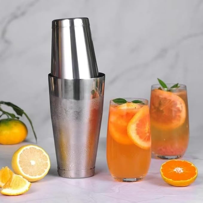 WPHUAW Boston Cocktail Shaker Set, 28 oz & 20 oz Stainless Steel Weighted Shaker Tins, Metal Martini Shaker Drink Mixer for Bartending, Professional Bar Tools for Bartender