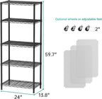 SINGAYE 5 Garage Heavy Duty Shelving Unit Kitchen Pantry Close Home Organizers and Storage Bathroom Shelf Laundry Room Organization Industrial Book Metal Wire Adjustable Shelves