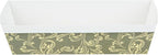 Restaurantware Paper Loaf Pan 100 Count 10 x 3.6 x 2.5 Inches 42 Oz Greaseproof Baking Loaf Mold, Vintage Floral Design Oven Safe Freezer Safe Rectangular Green Baking Pan For Cakes And Bread