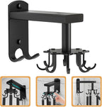 Cabilock Rotatable 8-Claw Wall Mounted Hanger Kitchen Utensil Hook Black Space Aluminum 360-degree Swivel Organizer for Cup and Sundries Storage