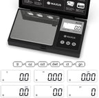 MAXUS Digital Gram Scale 1000g/0.1g, Small Food Scale with Backlit LCD, Mini Pocket Scale for Jewelry