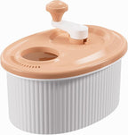 JOYMOOP Fruit Washer Spinner, Fruit Cleaner Spinner with Crank Handle, Hands-Free Fruit & Vegetable Washing Bowl, Manual Fruit Scrubber, No Electricity, Apricot Beige