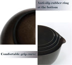 BoxedHome 4 Quart Large Plastic Mixing Bowls, Microwave Safe Mixing Bowl Set with Pour Spout, Nesting Bowls for Space Saving Storage(brown)