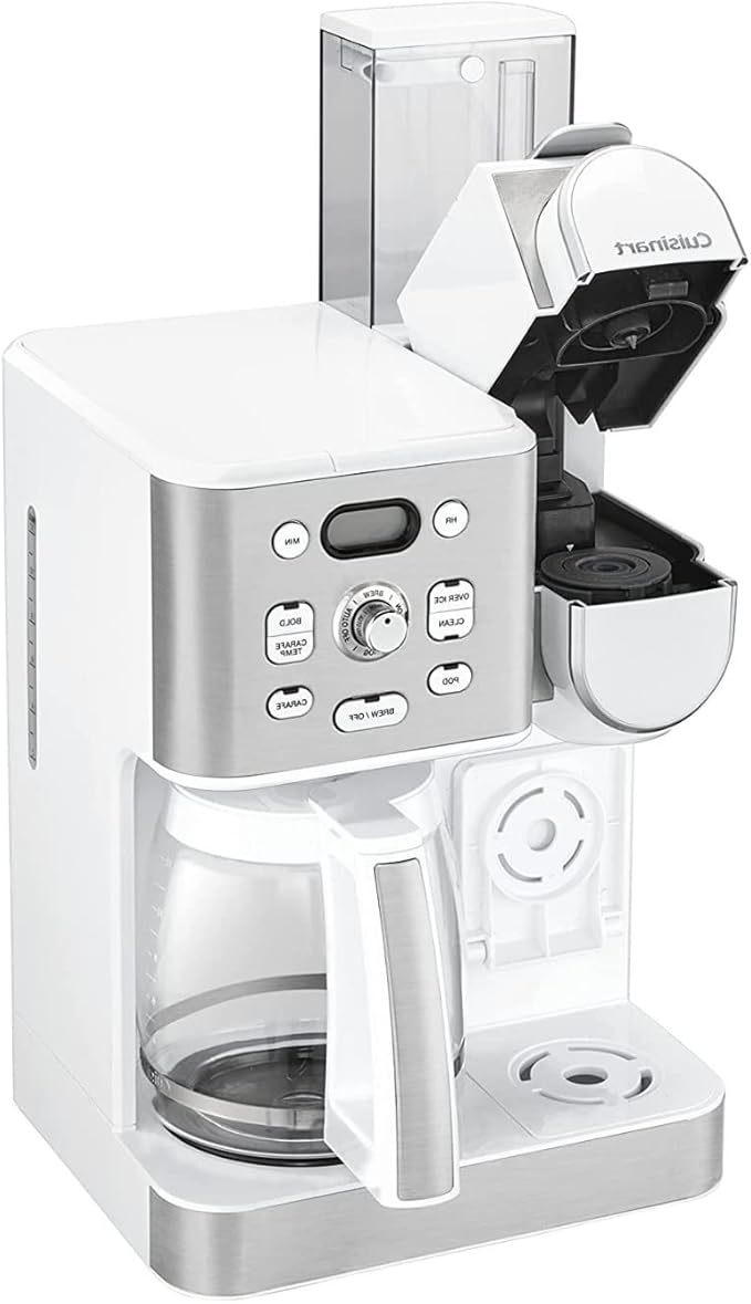Cuisinart 12-Cup Coffee Maker, Single-Serve Brewer Glass Carafe, Automatic Hot & Iced Coffee Machine, Brew Strength Control and Brew Pause, SS-16W, White