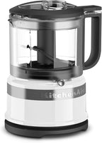 KitchenAid KFC3516WH 3.5 Cup Mini Food Processor, White & Variable Speed Corded Hand Blender, White KHBV53