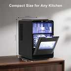 Northair Crescent ice Cube Machine 35Lbs/24H, 16Pcs in 12Mins ，Timer Portable Ice Maker for Home/Office/bar/Party(1, Black, 2.2L)