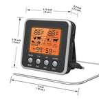 Digital Meat Thermometer for Oven, Food Thermometer with Large LCD, Backlight, Kitchen Timer, Temperature/Time Alarm for Smoker, BBQ, Barbecue, Cookware