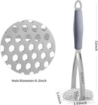 Joyoldelf Heavy Duty Stainless Steel Potato Masher, Professional Integrated Masher Kitchen Tool & Food Masher/Potato Smasher with Silicone Handle, Perfect for Bean, Vegetable, Fruits, Avocado, Meat